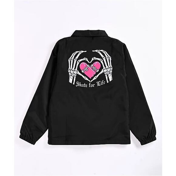 Zumiez Neon Riot Black Skate For Life Coaches Jacket Size Medium - Picture 1 of 8